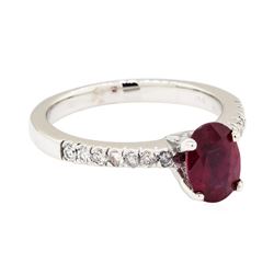 14KT White Gold 1.49 ctw Ruby and Diamond Ring