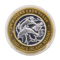 .999 Silver Chip-Ins Island Resort Harris, MI $10 Limited Edition Gaming Token