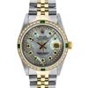 Image 1 : Rolex Men's Two Tone 14K MOP Emerald String Diamond Datejust Wristwatch