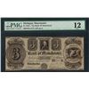 Image 1 : 1830's $3 The Bank of Manchester Obsolete Note PMG Fine 12