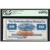 Image 1 : 1870's $10 Manhattan Silver Mining Co. Obsolete Note PCGS Very Choice New 64PPQ