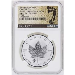 2016 Bigfoot Privy Canada $5 Maple Leaf Silver Reverse Proof Coin NGC PF69