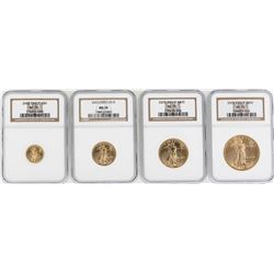 Set of (4) 2003 American Gold Eagle Coins NGC MS70