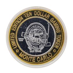 .999 Silver Monte Carlo Las Vegas, Nevada $10 Casino Limited Edition Gaming Toke