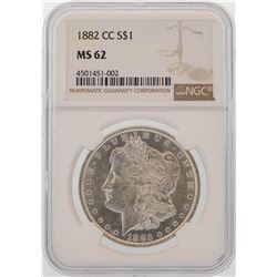 1882-CC $1 Morgan Silver Dollar Coin NGC MS62