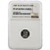 Image 1 : 1987 Isle of Man 1/10 Ounce Platinum Coin NGC PF 69 Ultra Cameo