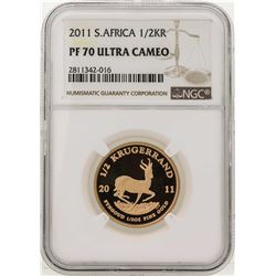 2011 South Africa 1/2 Krugerrand Gold Coin NGC PF70 Ultra Cameo