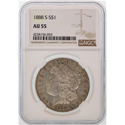 1888-S $1 Morgan Silver Dollar Coin NGC AU55