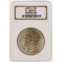 1885-O $1 Morgan Silver Dollar Coin NGC MS64