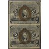 Image 1 : Uncut Sheet of (2) March 3, 1863 Five Cent 2nd Issue Fractional Notes