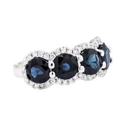 14KT White Gold 5.16 ctw Sapphire and Diamond Ring