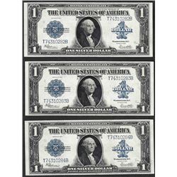 Lot of (3) Consecutive 1923 $1 Silver Certificate Notes