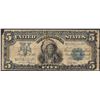 Image 1 : 1899 $5 Indian Chief Silver Certificate Note-Pinholes & Corner Missing