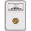 Image 1 : 1914-D $2 1/2 Indian Head Quarter Eagle Gold Coin NGC MS60