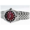 Image 3 : Rolex Men's Stainless Steel Red Vignette Diamond & Ruby Datejust Wristwatch