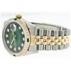 Image 3 : Rolex Men's Two Tone 14K Green Vignette Diamond & Emerald Datejust Wristwatch