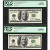 Image 1 : Lot of (2) Consecutive 2001 $100 Federal Reserve STAR Notes PCGS Gem New 66PPQ