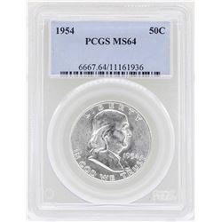 1954 Franklin Half Dollar Coin NGC MS64