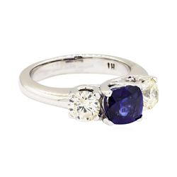 14KT White Gold 0.99 ctw Sapphire and Diamond Ring