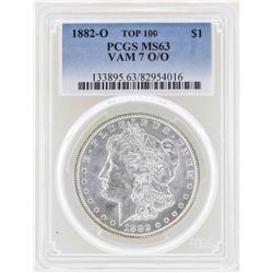 1882-O $1 Morgan Silver Dollar Coin VAM 7 O/O Top 100 PCGS MS63