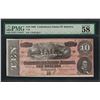 Image 1 : 1864 $10 Confederate States of America Note T-68 PMG Choice About Uncirculated 5