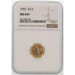 1903 $2 1/2 Liberty Head Quarter Eagle Gold Coin NGC MS64+