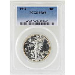 1942 Walking Liberty Half Dollar Proof Coin PCGS PR66