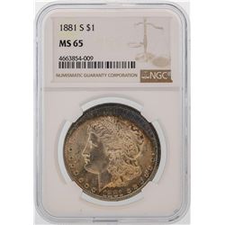 1881-S $1 Morgan Silver Dollar Coin NGC MS65