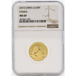 2015 China 100 Yuan Panda Gold Coin NGC MS69