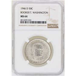 1946-D Booker T. Washington Memorial Half Dollar Coin NGC MS64