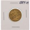 Image 1 : 1884-M Melbourne Australia Sovereign Gold Coin