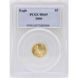 2000 $5 Gold American Eagle 1/10 oz. Gold Coin PCGS MS69