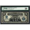 Image 1 : 1899 $2 Mini Porthole Silver Certificate Note Fr.256 PMG Very Fine 20