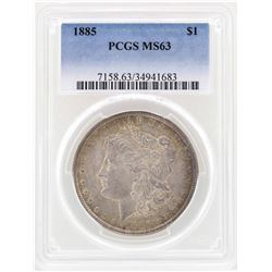 1885 $1 Morgan Silver Dollar Coin PCGS MS63