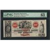 Image 1 : 1850's-60's $10 The Hagerstown Bank Obsolete Note PMG Choice Uncirculated 63EPQ