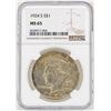 Image 1 : 1924-S $1 Peace Silver Dollar Coin NGC MS65