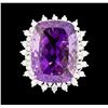 Image 1 : 14KT White Gold Ladies 25.72 ctw Amethyst and Diamond Ring