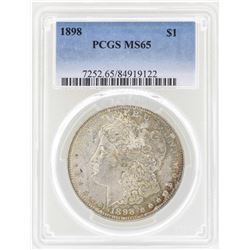 1898 $1 Morgan Silver Dollar Coin PCGS MS65