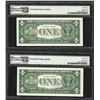 Image 2 : Lot of (2) Consecutive 1957 $1 Silver Certificate Notes PMG Gem Uncirculated 65E