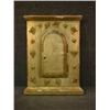 Image 1 : Un devant de tabernacle du début du 19e Siècle en bois doré, la porte cintrée entourée de têtes d...