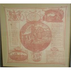 Un mouchoir imprimé en coton, vers 1800 dédié à son Altesse Royale le duc d'York, commandant en c...