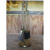 Image 2 : Brass Fireplace Utensil Stand +Utensils (4) 26" Tall