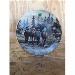 Decorative Plate with stand-"Been A Long Day" Original Oil by Georgia Jarvis