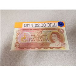 1974 Canadian $2.00 Banknote