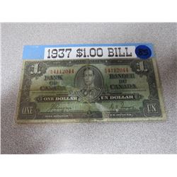 Canadian 1937 $1.00 Banknote