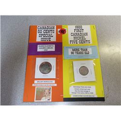 Special Issue 2002 Canadian 50cent + 1922 George V 5cent