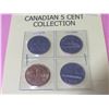 Image 4 : 2-100 Stamp pkg's + 4 Types of Canadian Five Cents