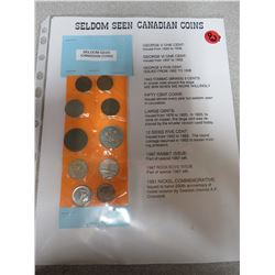 10 -Canadian Coin- Large Cent,50cent piece,1943 Victory 5cent,George V,etc.