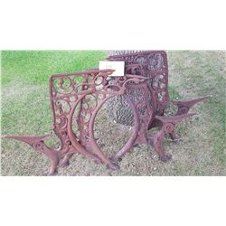 ANTIQUE SCHOOL DESK ENDS, NO DAMAGE, ALL METAL