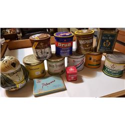 LOT OF 12 TOBACO TINS